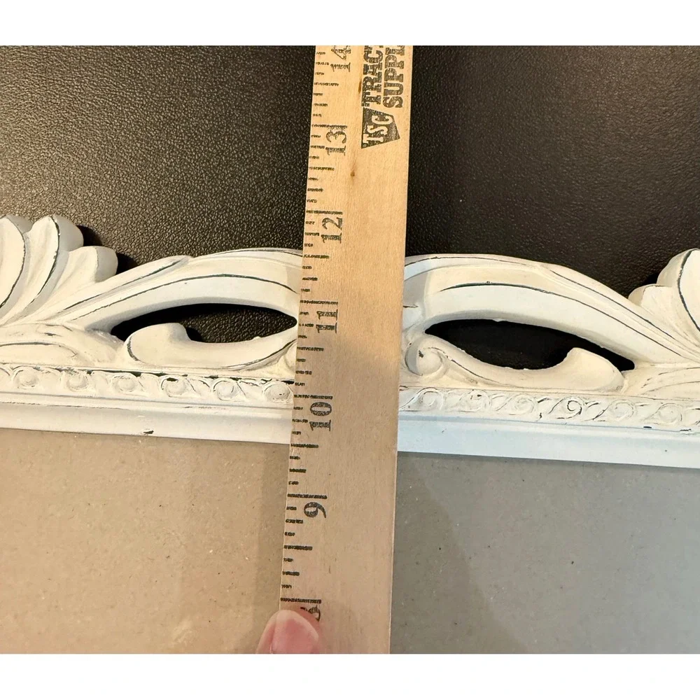 Picture Frame White Ornate Baroque Distressed Scroll Shabby Chic Victorian 8x10